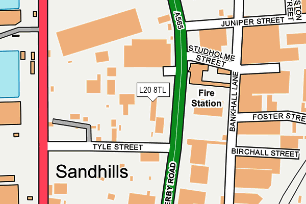 L20 8TL map - OS OpenMap – Local (Ordnance Survey)