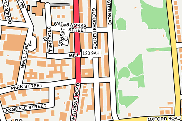 L20 9AH map - OS OpenMap – Local (Ordnance Survey)