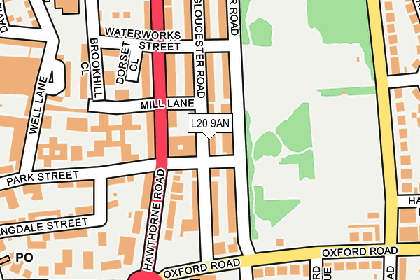 L20 9AN map - OS OpenMap – Local (Ordnance Survey)