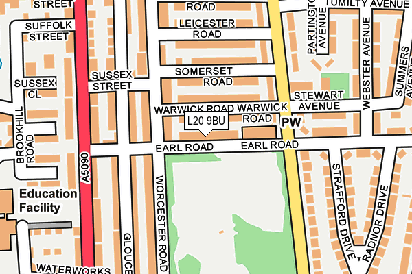 L20 9BU map - OS OpenMap – Local (Ordnance Survey)