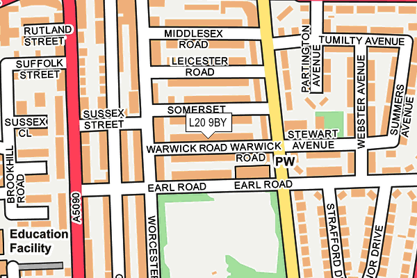 L20 9BY map - OS OpenMap – Local (Ordnance Survey)