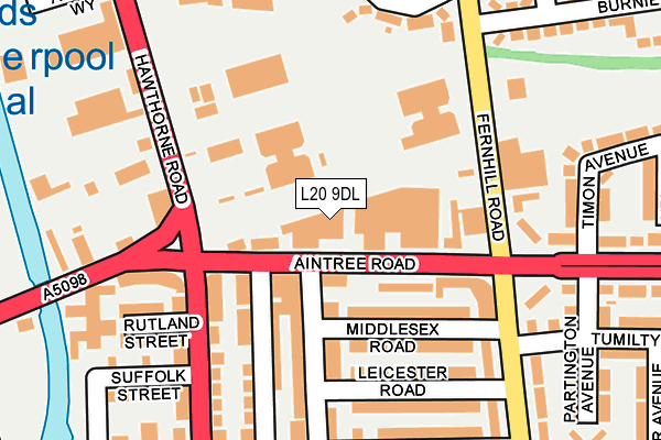 L20 9DL map - OS OpenMap – Local (Ordnance Survey)