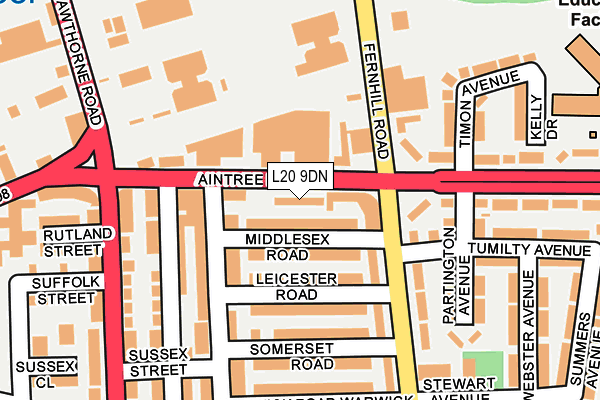 L20 9DN map - OS OpenMap – Local (Ordnance Survey)