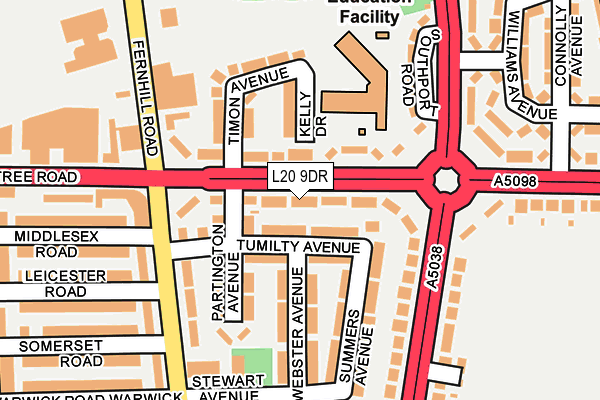 L20 9DR map - OS OpenMap – Local (Ordnance Survey)