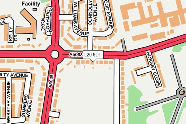 L20 9DT map - OS OpenMap – Local (Ordnance Survey)