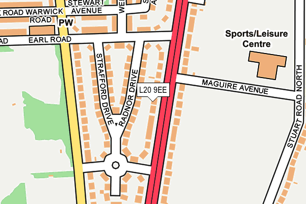 L20 9EE map - OS OpenMap – Local (Ordnance Survey)