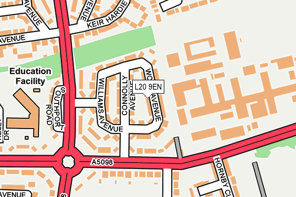 L20 9EN map - OS OpenMap – Local (Ordnance Survey)