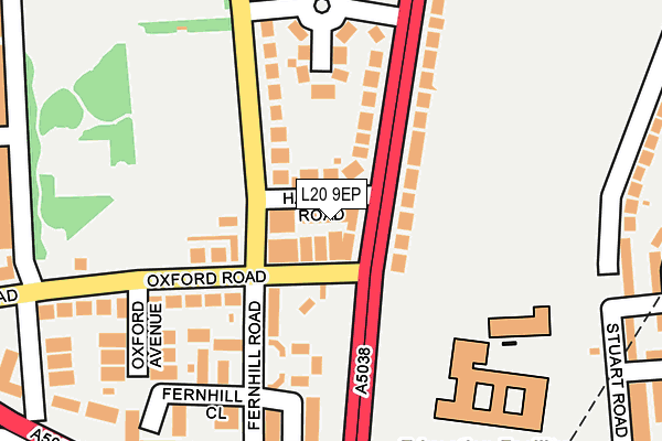 L20 9EP map - OS OpenMap – Local (Ordnance Survey)