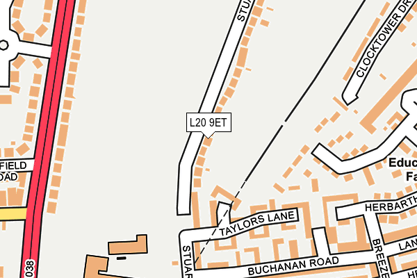 L20 9ET map - OS OpenMap – Local (Ordnance Survey)