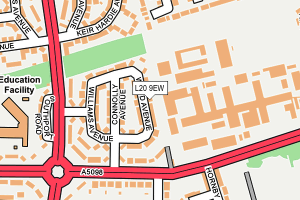 L20 9EW map - OS OpenMap – Local (Ordnance Survey)