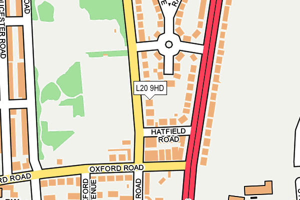 L20 9HD map - OS OpenMap – Local (Ordnance Survey)