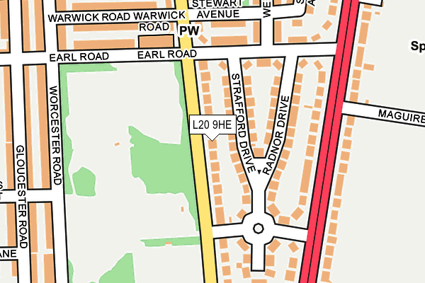 L20 9HE map - OS OpenMap – Local (Ordnance Survey)
