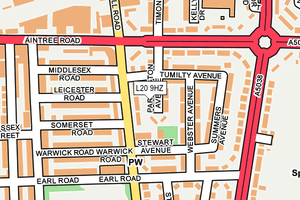 L20 9HZ map - OS OpenMap – Local (Ordnance Survey)