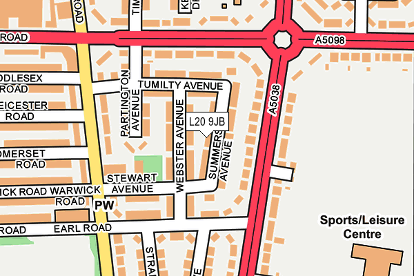 L20 9JB map - OS OpenMap – Local (Ordnance Survey)