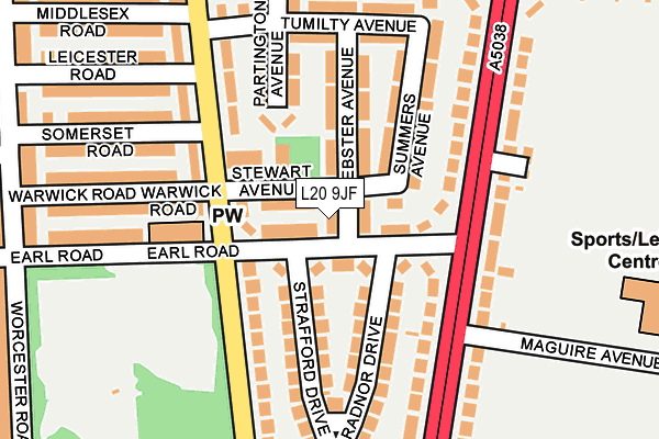 L20 9JF map - OS OpenMap – Local (Ordnance Survey)