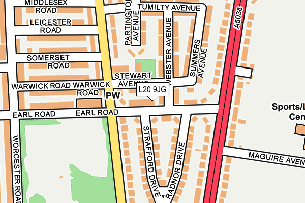 L20 9JG map - OS OpenMap – Local (Ordnance Survey)