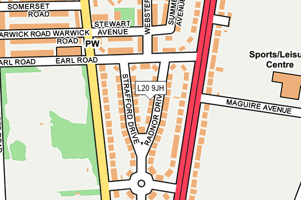 L20 9JH map - OS OpenMap – Local (Ordnance Survey)