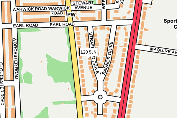 L20 9JN map - OS OpenMap – Local (Ordnance Survey)