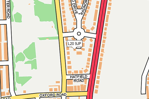 L20 9JP map - OS OpenMap – Local (Ordnance Survey)