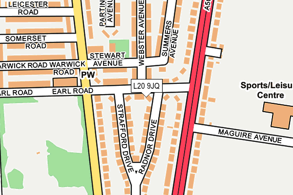 L20 9JQ map - OS OpenMap – Local (Ordnance Survey)