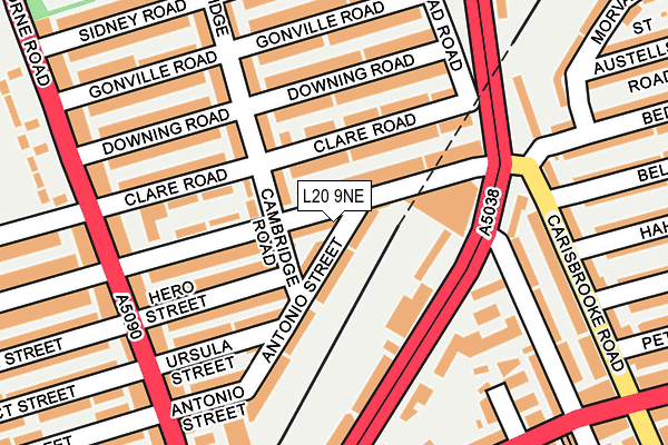 L20 9NE map - OS OpenMap – Local (Ordnance Survey)