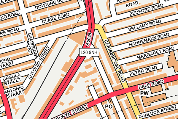 L20 9NH map - OS OpenMap – Local (Ordnance Survey)