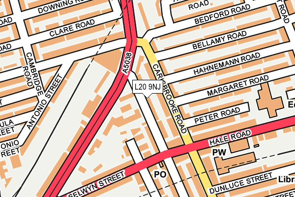 L20 9NJ map - OS OpenMap – Local (Ordnance Survey)
