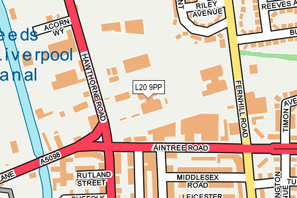 L20 9PP map - OS OpenMap – Local (Ordnance Survey)