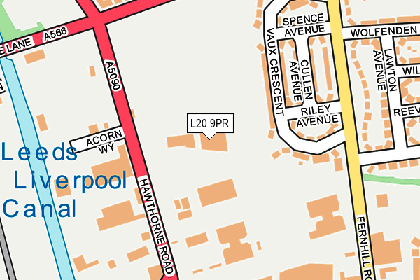 L20 9PR map - OS OpenMap – Local (Ordnance Survey)