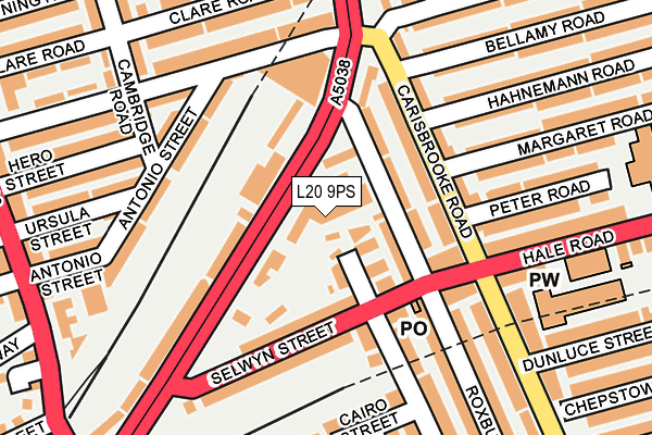 L20 9PS map - OS OpenMap – Local (Ordnance Survey)