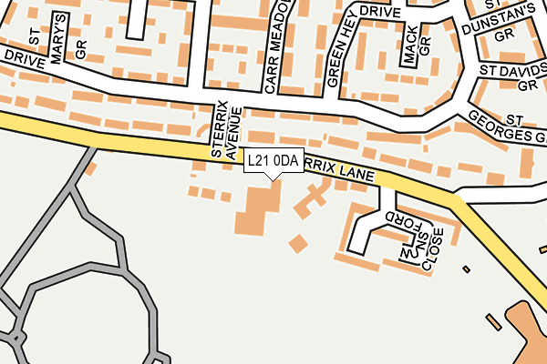 L21 0DA map - OS OpenMap – Local (Ordnance Survey)