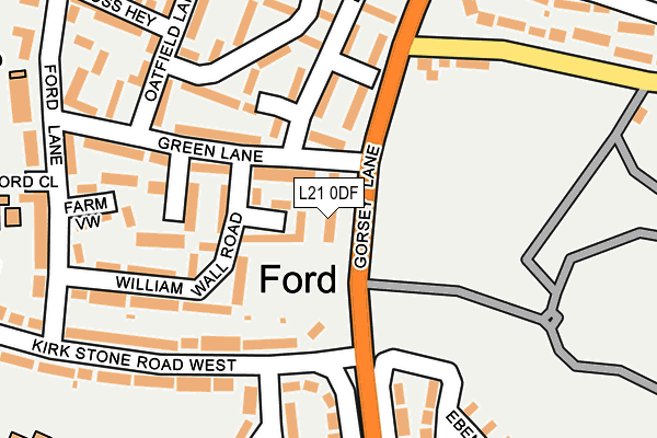 L21 0DF map - OS OpenMap – Local (Ordnance Survey)