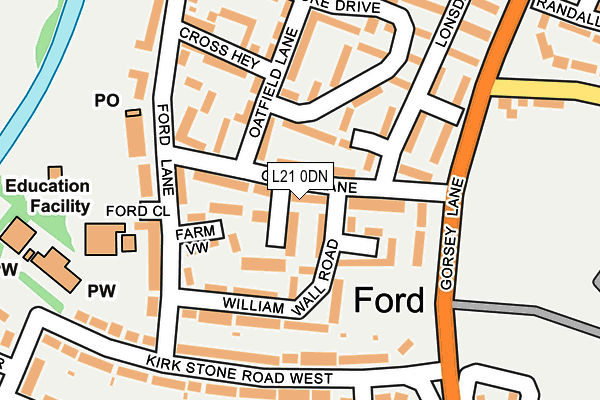 L21 0DN map - OS OpenMap – Local (Ordnance Survey)