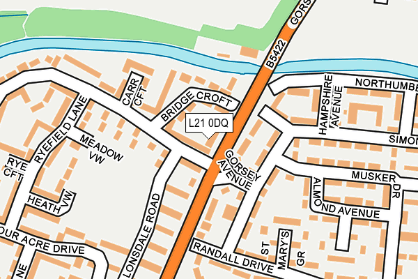 L21 0DQ map - OS OpenMap – Local (Ordnance Survey)