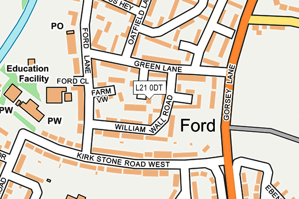 L21 0DT map - OS OpenMap – Local (Ordnance Survey)