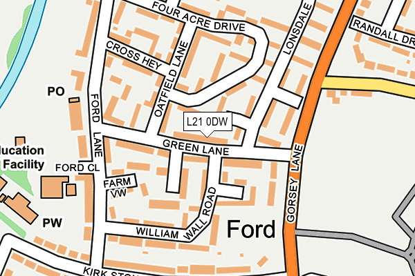 L21 0DW map - OS OpenMap – Local (Ordnance Survey)