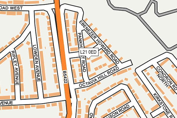 L21 0ED map - OS OpenMap – Local (Ordnance Survey)