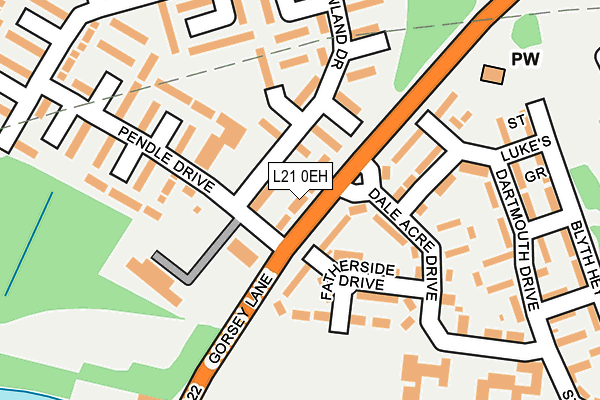 L21 0EH map - OS OpenMap – Local (Ordnance Survey)