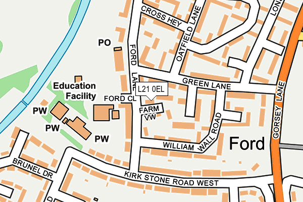 L21 0EL map - OS OpenMap – Local (Ordnance Survey)