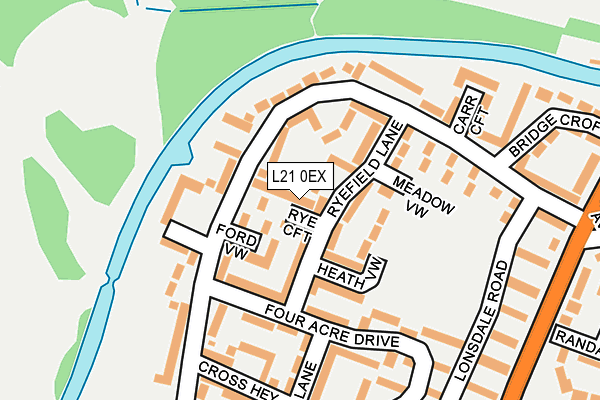 L21 0EX map - OS OpenMap – Local (Ordnance Survey)