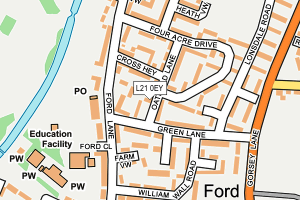 L21 0EY map - OS OpenMap – Local (Ordnance Survey)
