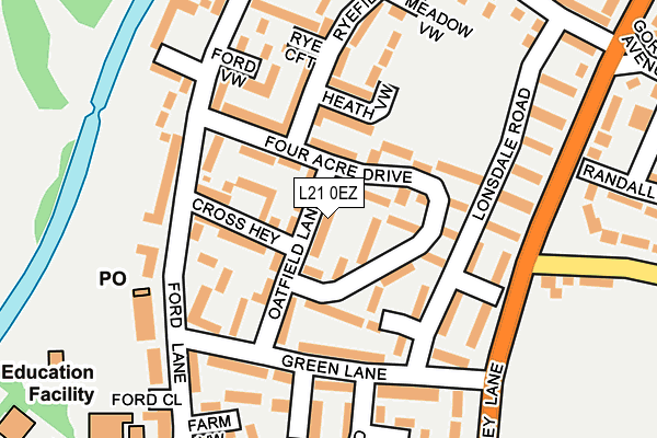 L21 0EZ map - OS OpenMap – Local (Ordnance Survey)