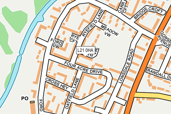 L21 0HA map - OS OpenMap – Local (Ordnance Survey)