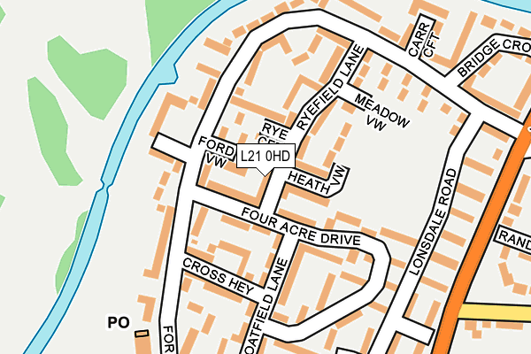 L21 0HD map - OS OpenMap – Local (Ordnance Survey)