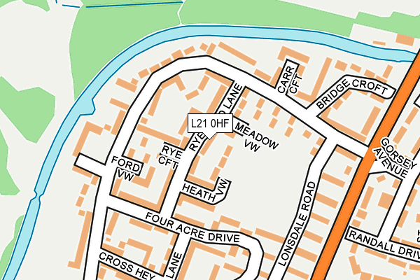 L21 0HF map - OS OpenMap – Local (Ordnance Survey)