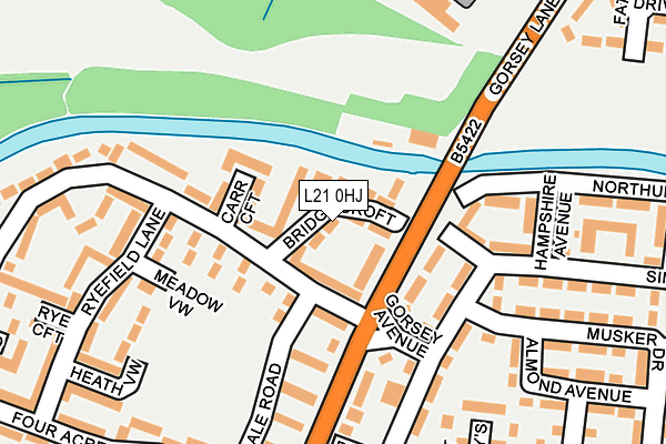 L21 0HJ map - OS OpenMap – Local (Ordnance Survey)