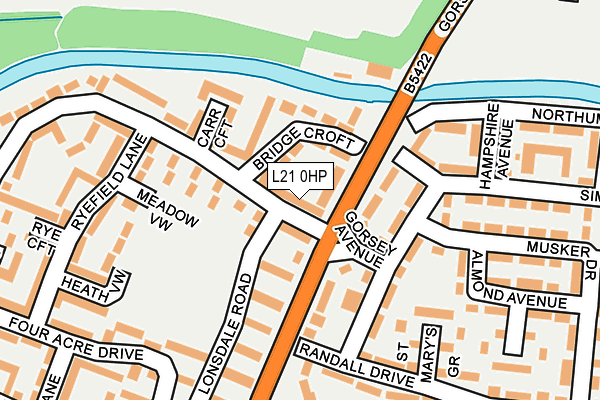 L21 0HP map - OS OpenMap – Local (Ordnance Survey)