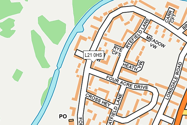 L21 0HS map - OS OpenMap – Local (Ordnance Survey)