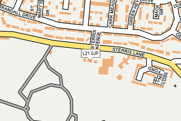 L21 0JP map - OS OpenMap – Local (Ordnance Survey)