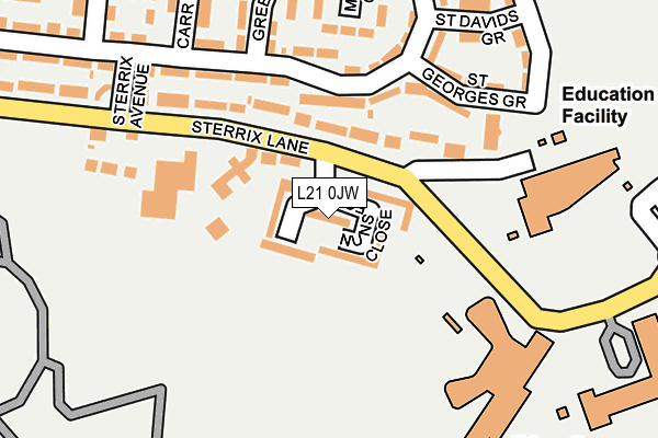L21 0JW map - OS OpenMap – Local (Ordnance Survey)